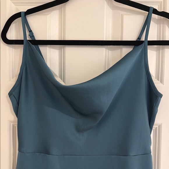 NWT Sam Edelman Teal Sheath Midi Dress Cowl Neck Sz 4 - Picture 3 of 6